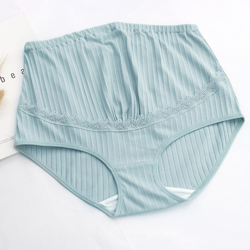 Breathable adjustable high waist pregnancy panties cotton ribbed pregnant briefs over the bump plus size maternity panties