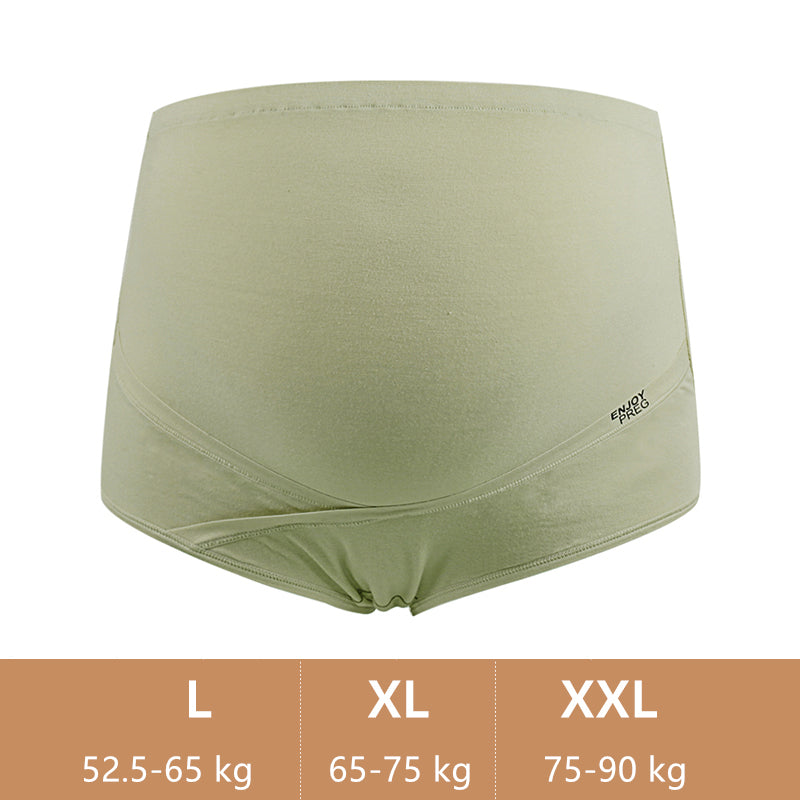 Combed cotton adjustable high waist pregnant women briefs breathable large size belly support maternity panties