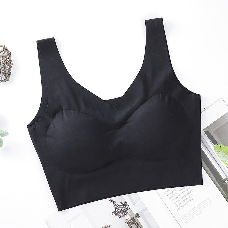 In Stock Comfortable Bralette Wireless Bra Ladies One Piece Padded Bralette Seamless Crop Top Bra For Women