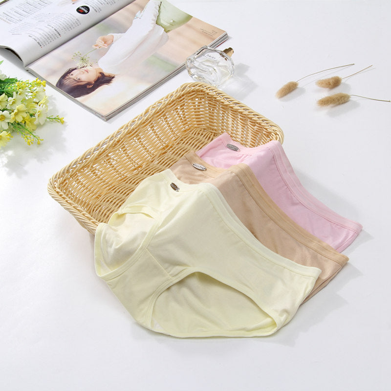Summer new style modal low waist seamless underwear cotton large size breathable ladies briefs