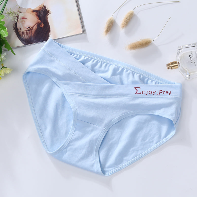 Low Waist CROSS-CRISS Cotton Women Pregnancy Panties Under The Bump Postpartum Briefs Maternity Underwear