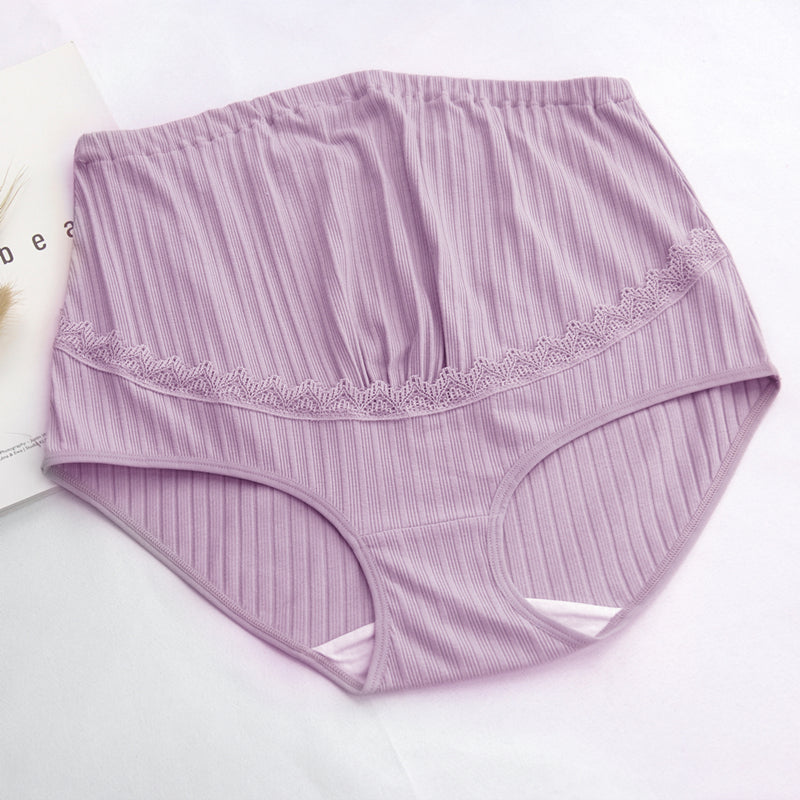 Breathable adjustable high waist pregnancy panties cotton ribbed pregnant briefs over the bump plus size maternity panties