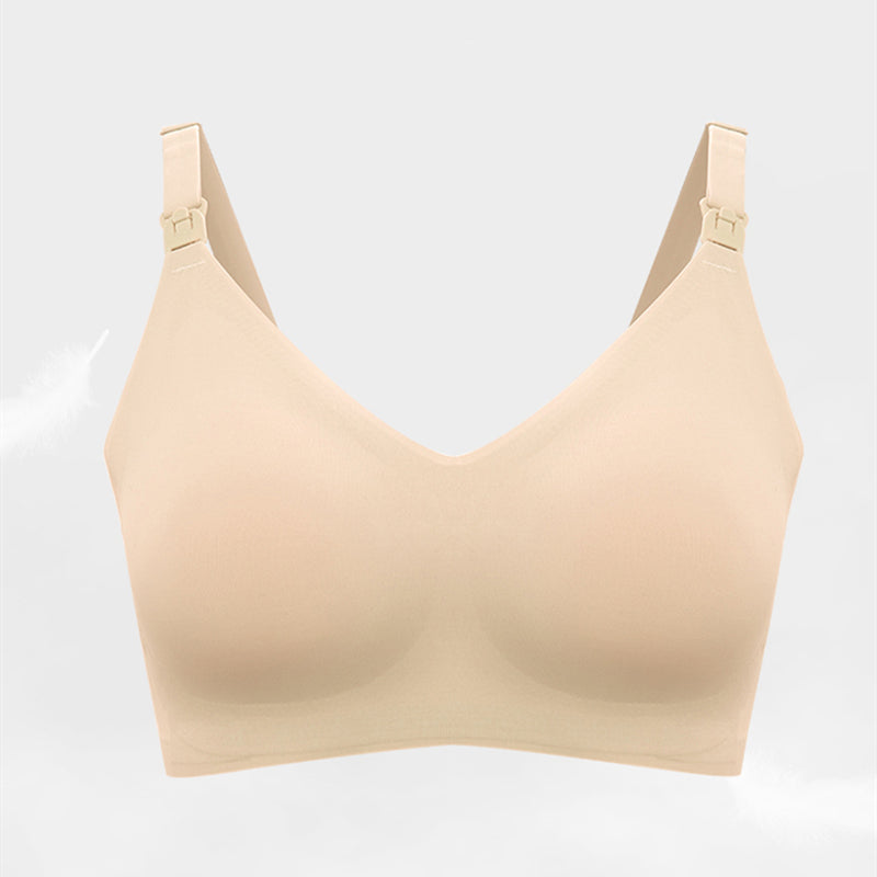 Women's Front Open Comfortable Breastfeeding Nursing Bra Laser Cutting Wire-free Maternity Bra Underwear