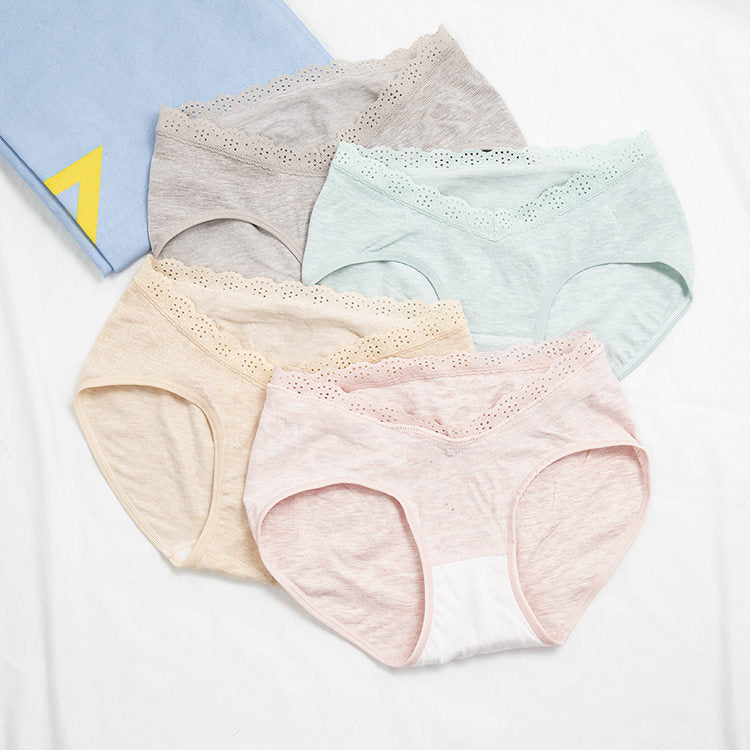 Comfortable cotton seamless lace low waist pregnant women's briefs butt lifter maternity panties