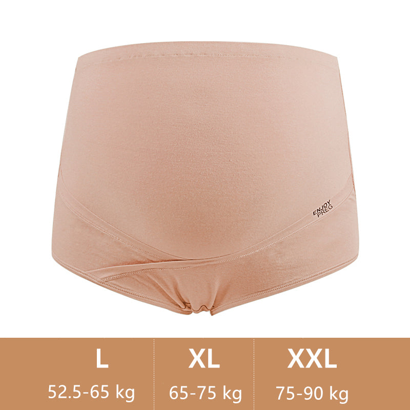 Combed cotton adjustable high waist pregnant women briefs breathable large size belly support maternity panties