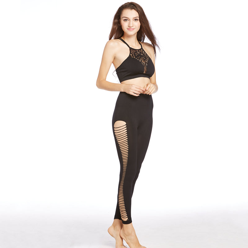 Female Sport Bra And Yoga Pants Set Sport Suit Sports Bra Legging Set Fitness Solid Seamless Yoga leggings top set