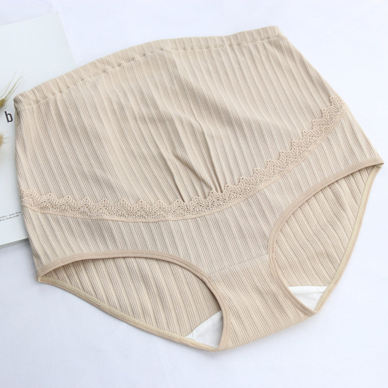 Breathable adjustable high waist pregnancy panties cotton ribbed pregnant briefs over the bump plus size maternity panties