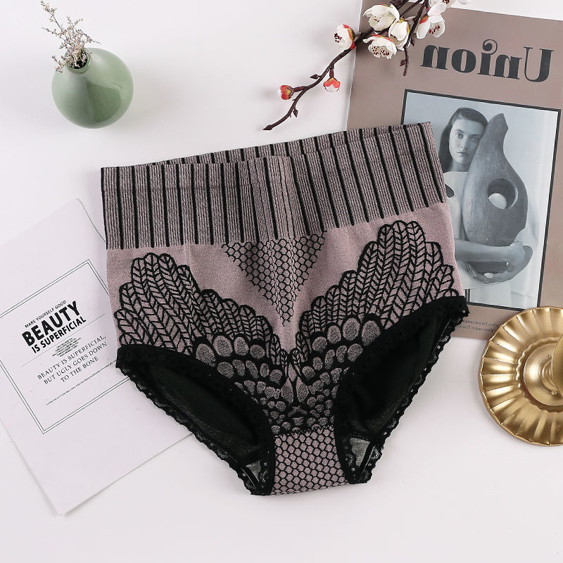 Women's High Waist Seamless Tummy Control Hip Lift Underwear Postnatal Waist Slimming Panties Briefs