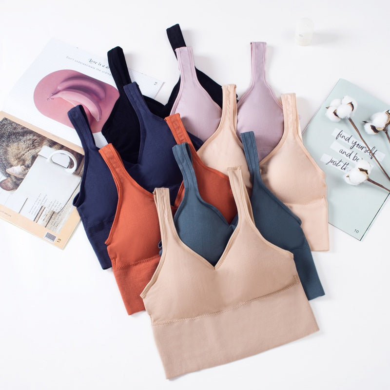 Soft Bralette Removable Padded Yoga Top Camisole Bras Sports Bra Skin-Friendly Lightweight Bra Nylon Spandex Women Crop Tank