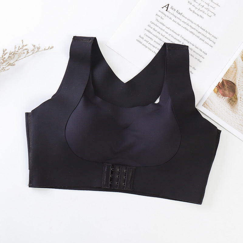 Breathable Bra Posture Corrector Bralette Front Closure Adjustable Bras Laser Cutting Push Up Sports Vest Brassiere Cross Back