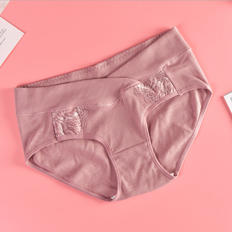 Low Waist Cotton Women Pregnancy Panties Under The Bump Lace Postpartum Briefs Criss-cross Maternity Underwear