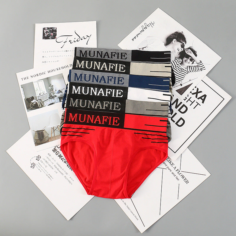 Men Comfortable Underwear Boxer Briefs Men's Bikini Briefs Seamless Letters Print Boxer Shorts Male Mid-waist Panties