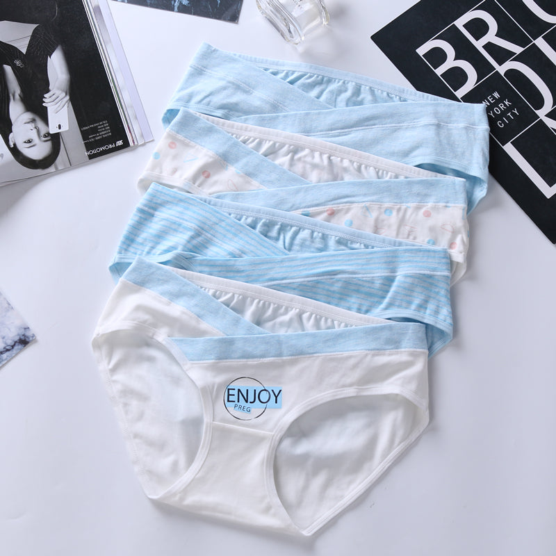 Wholesale 4 Pieces Women Cotton Low Waist Front Criss-Cross Pregnancy Panties Under Bump Maternity Underpants Postpartum Briefs