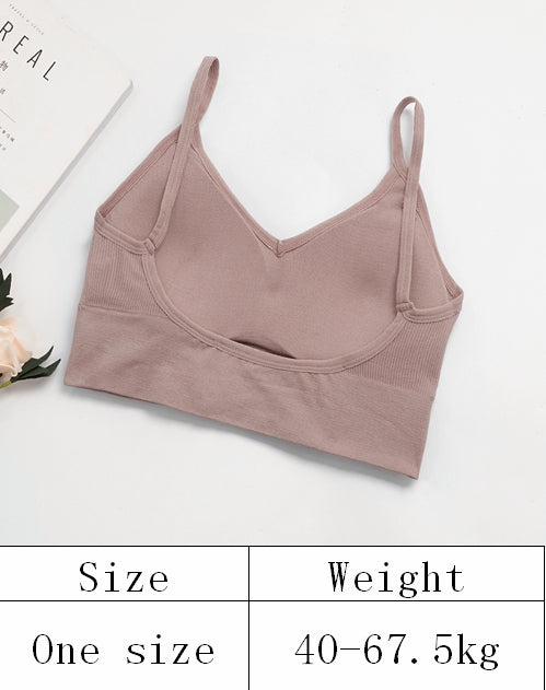 U back Removable padded chest sports Tube Top Wrapped Chest Girl Lady Vest Sexy Seamless Sport Bra