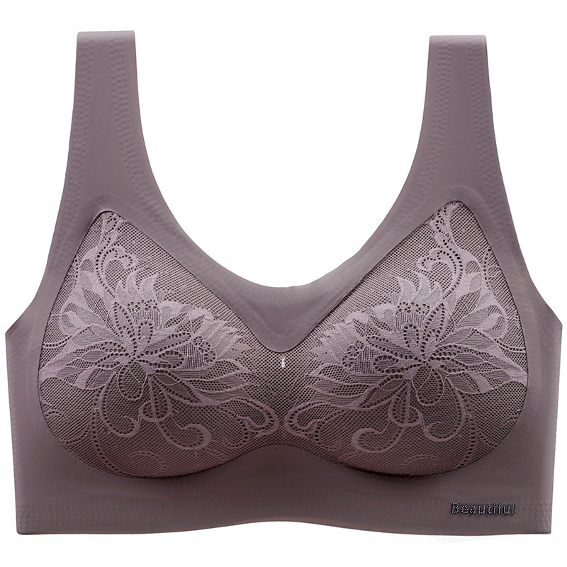 Wholesale Women Comfortable One-Piece Padded Everyday Underwear Ladies Sexy Lace High-Quality Natural Latex Cup Bra
