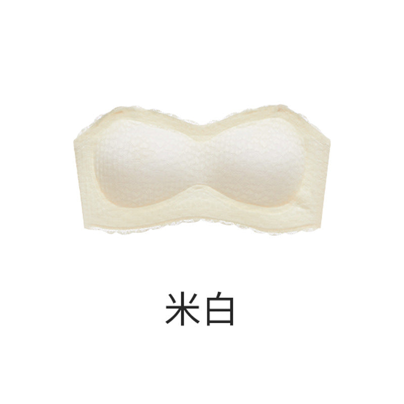 Strapless Underwear Women Gather Small Chest Non-slip Wrap Chest Anti-glare No Trace Beauty Back Tube Top with Invisible Bra