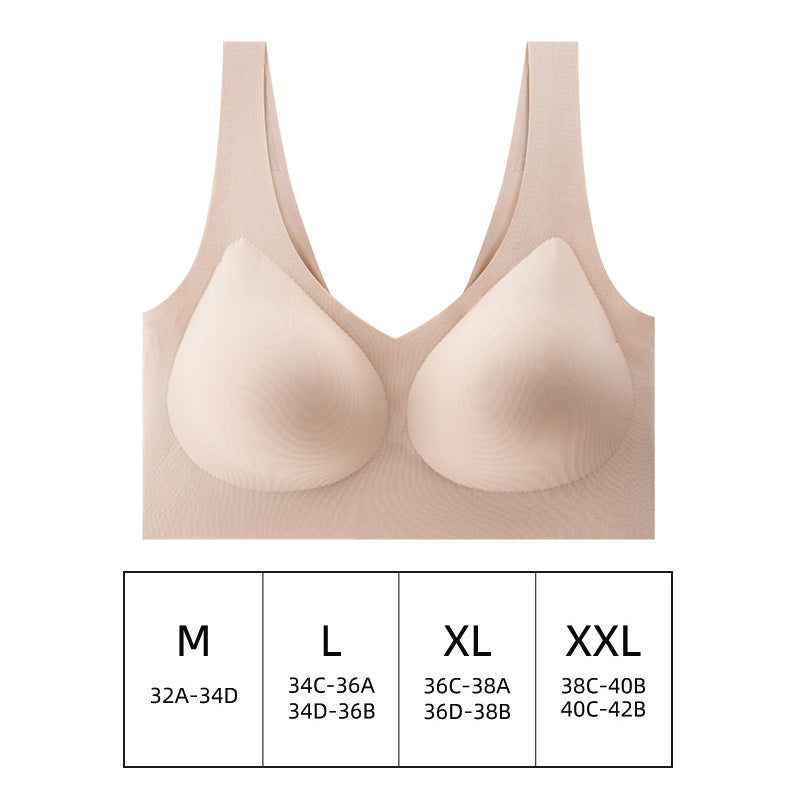 New Sexy Seamless Bra Women's Gathering Bra Anti-Sagging Side Breasts Full Cup Wireless Comfortable Brassiere Wrap