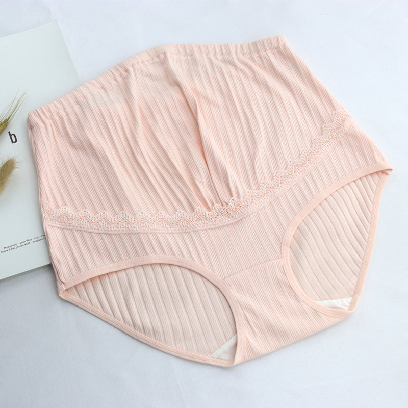 Breathable adjustable high waist pregnancy panties cotton ribbed pregnant briefs over the bump plus size maternity panties