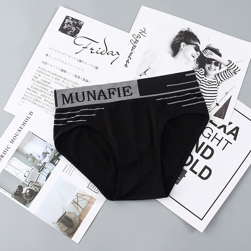 Men Comfortable Underwear Boxer Briefs Men's Bikini Briefs Seamless Letters Print Boxer Shorts Male Mid-waist Panties