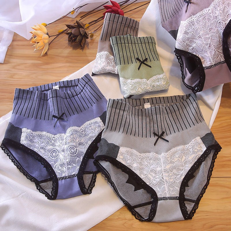 Graphene Women's Lace Briefs Seamless High-waist Tummy Control Panties Postpartum Recovery Waist Slimming Underwear