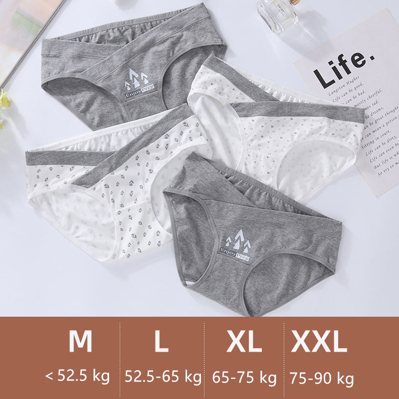 4 Pieces Per Set Women Cotton Low Waist Front CROSS-CRISS Pregnancy Panties Under Bump Maternity Underpants Postpartum Briefs