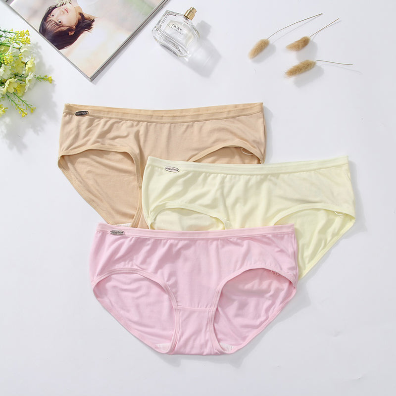 Summer new style modal low waist seamless underwear cotton large size breathable ladies briefs