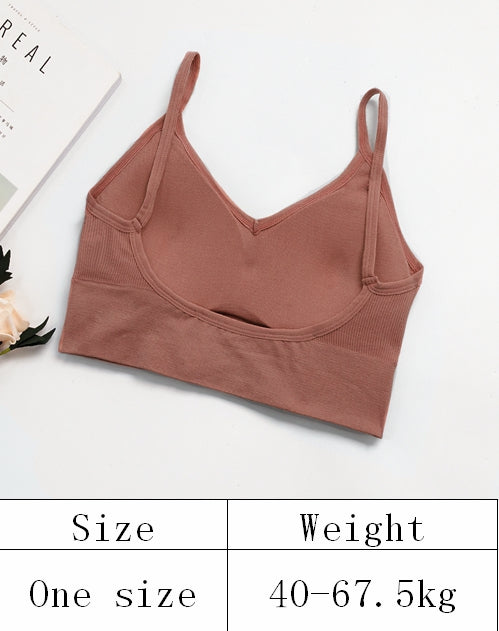 U back Removable padded chest sports Tube Top Wrapped Chest Girl Lady Vest Sexy Seamless Sport Bra