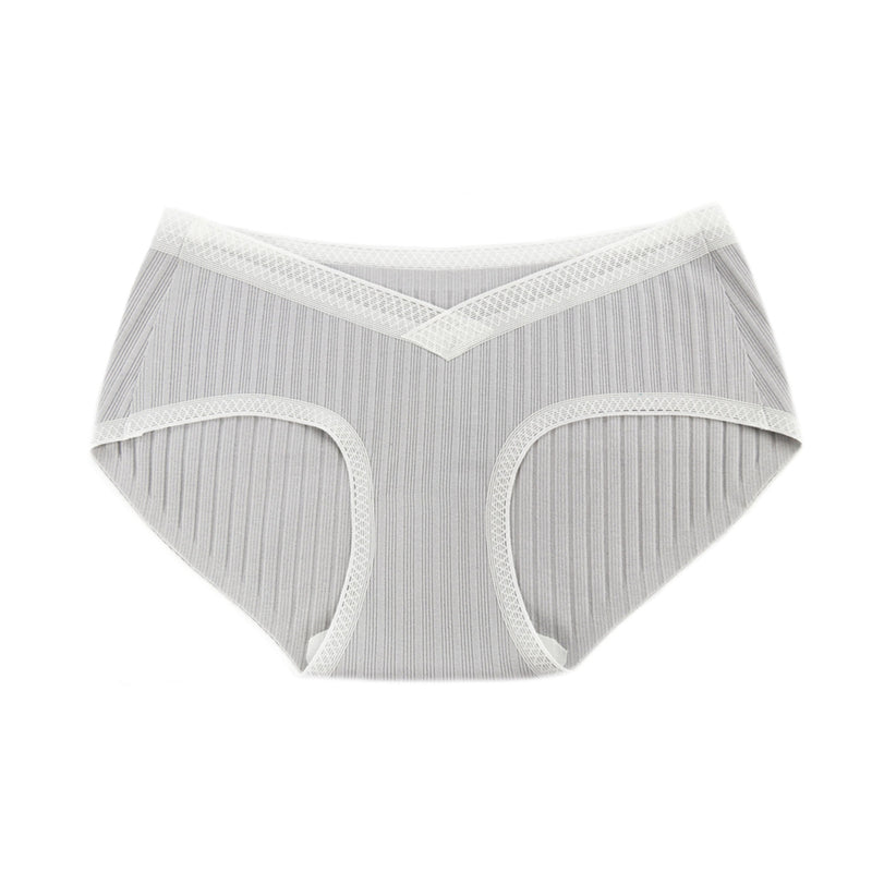 Summer new one-piece lace pregnant underwear low waist cotton ribbed large size maternity briefs