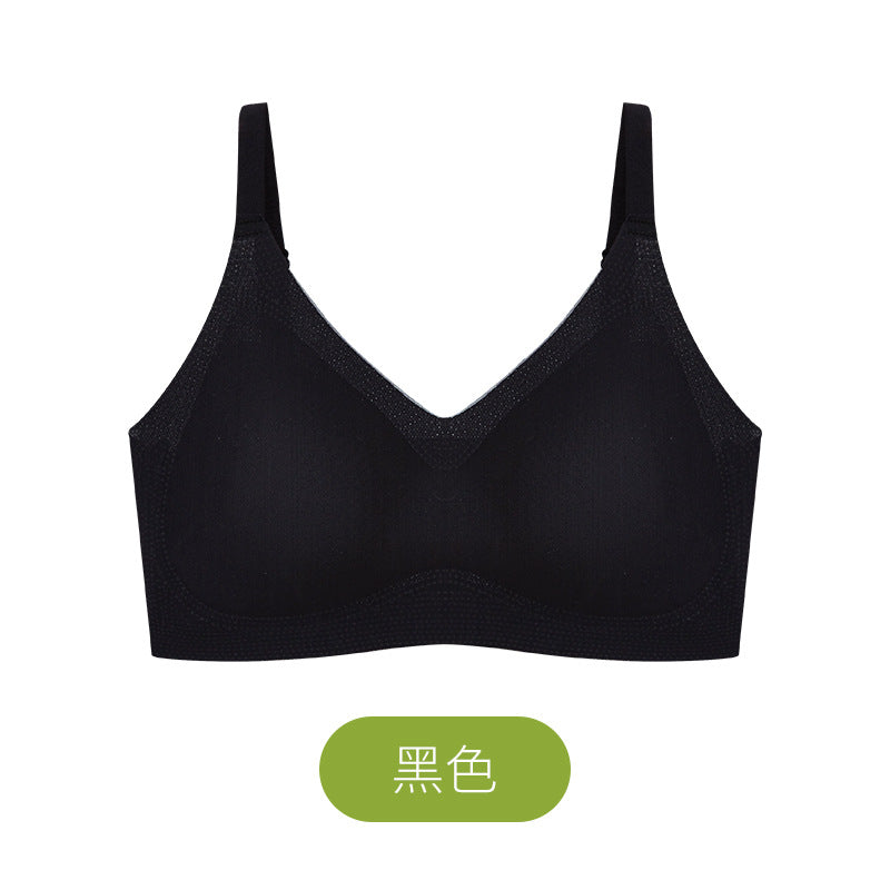 Ice Silk One-piece Underwear Women's Wire Free Ultra-thin Summer Sports Bra Push Up Breathable Camisole Bralette