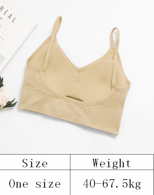 U back Removable padded chest sports Tube Top Wrapped Chest Girl Lady Vest Sexy Seamless Sport Bra