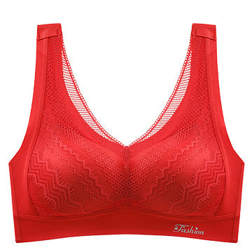 New Lace Vest Push Up Bra One-Piece Solid Color Comfortable Latex Underwear Women's Beauty Back Bras Wireless