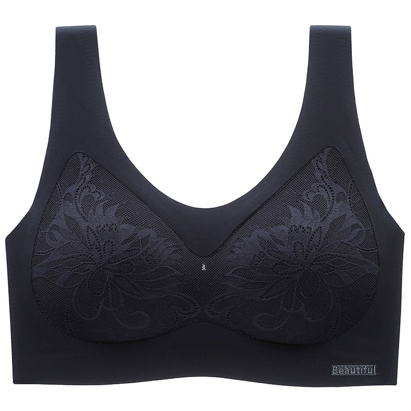 Wholesale Women Comfortable One-Piece Padded Everyday Underwear Ladies Sexy Lace High-Quality Natural Latex Cup Bra
