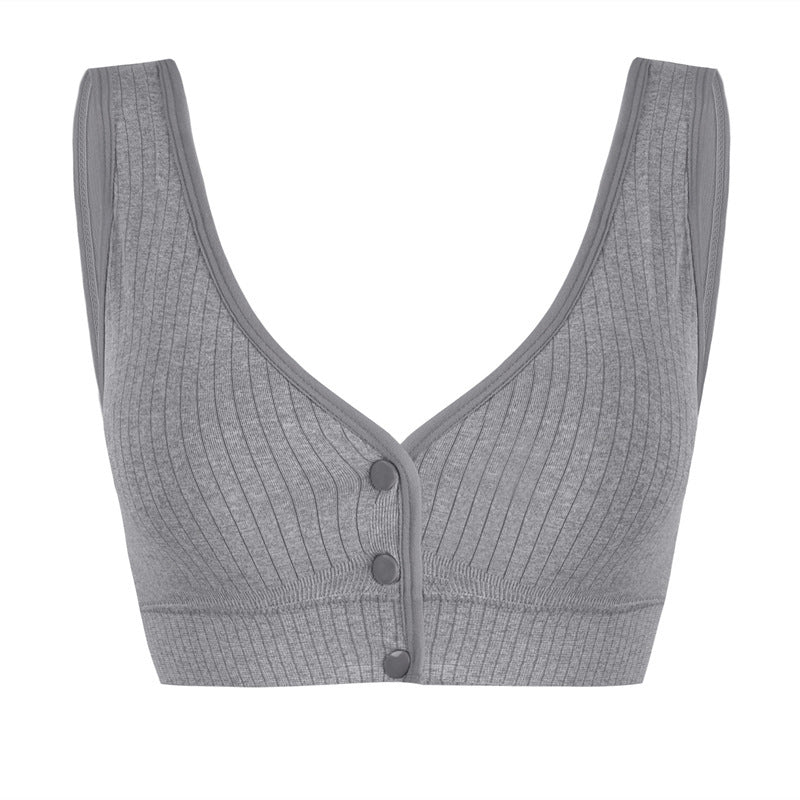Front Closure Plus Size Women's Feeding Bra Fat Mother Comfortable Seamless Nursing Bra Removable Double Straps Postnatal Bra