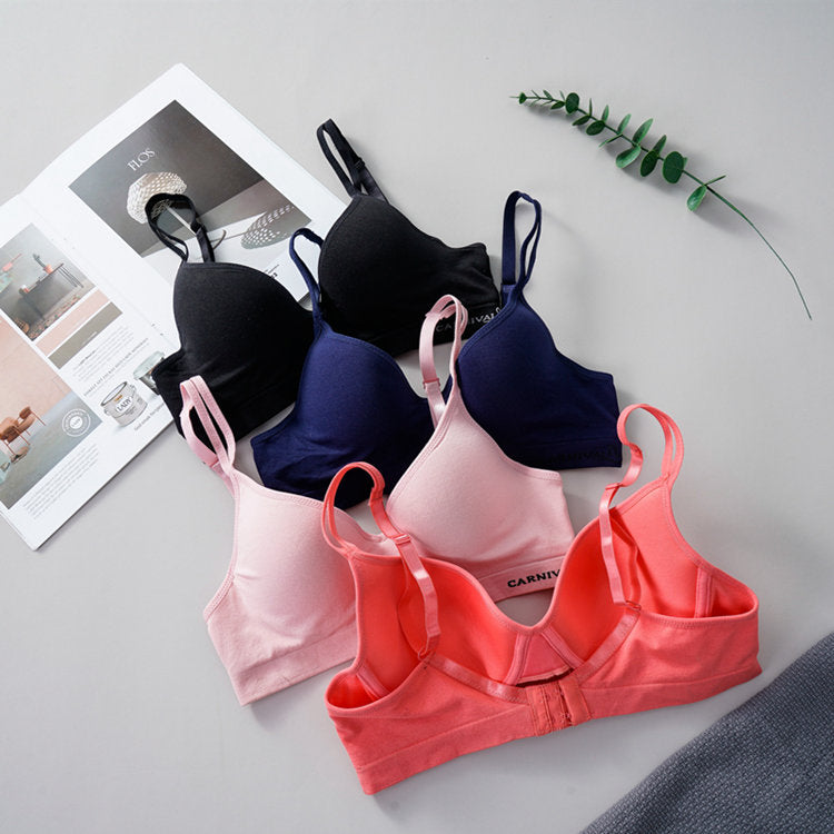 Hot sale women's underwear deep v push up bra removable padded thin cup underwire double adjustable straps seamless bra