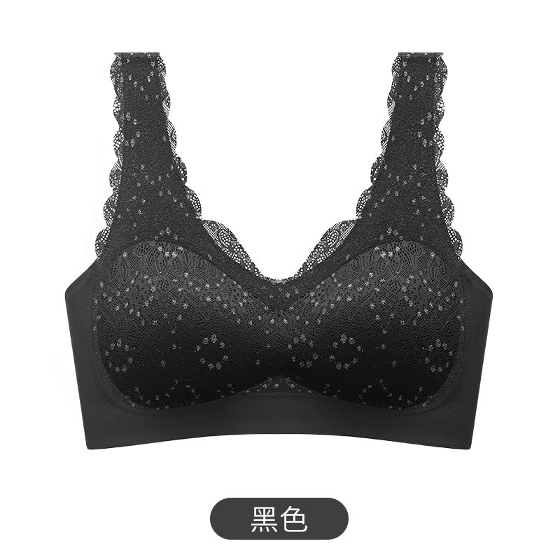Thailand Latex Wireless Bra One-piece Gathered Underwear for Women Comfortable Lace Sleeping Bralette