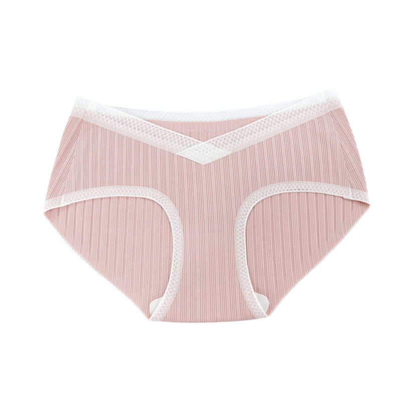 Summer new one-piece lace pregnant underwear low waist cotton ribbed large size maternity briefs