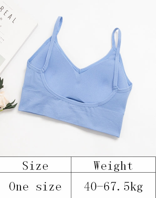 U back Removable padded chest sports Tube Top Wrapped Chest Girl Lady Vest Sexy Seamless Sport Bra