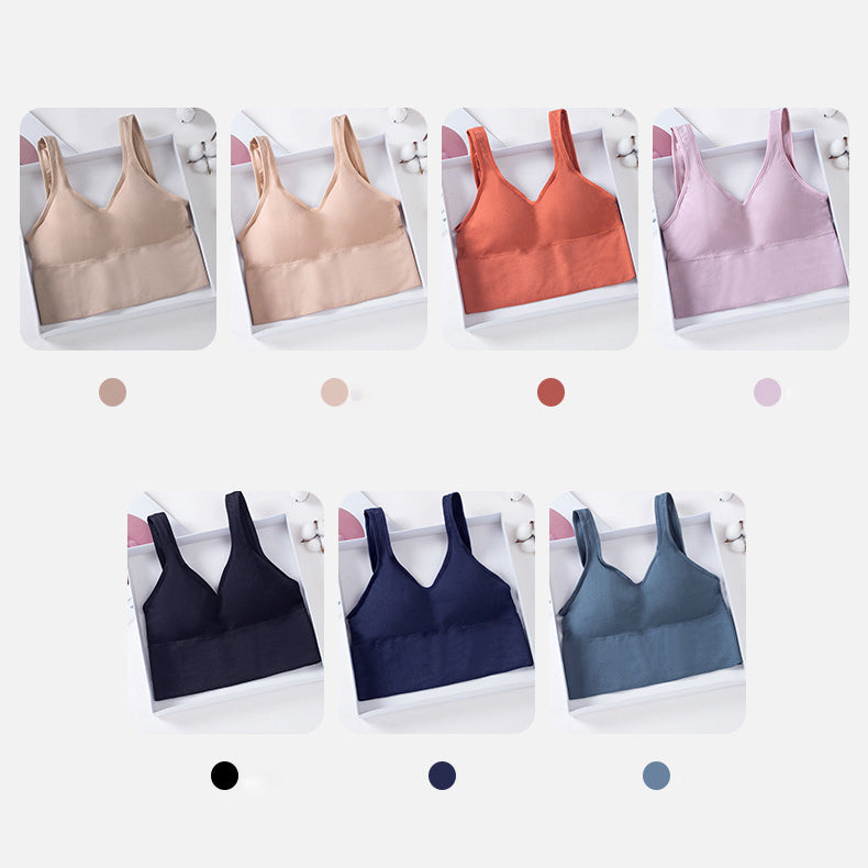 Soft Bralette Removable Padded Yoga Top Camisole Bras Sports Bra Skin-Friendly Lightweight Bra Nylon Spandex Women Crop Tank