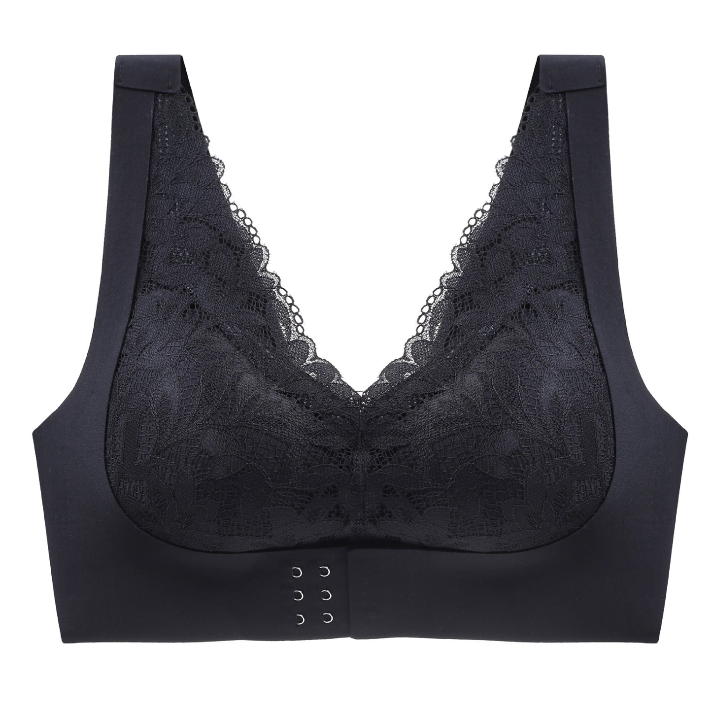 Front Closure Fashionable Lace Bra Ladies Sexy Push Up Bra Laser Cut Adjustable Corrector Bralette