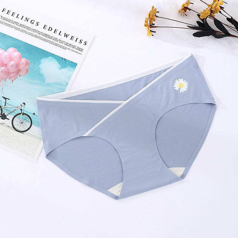 Laser Cutting Pregnant Women's Underwear Breathable Maternity Panties Criss-cross Belly Support Pregnancy Briefs Big Size