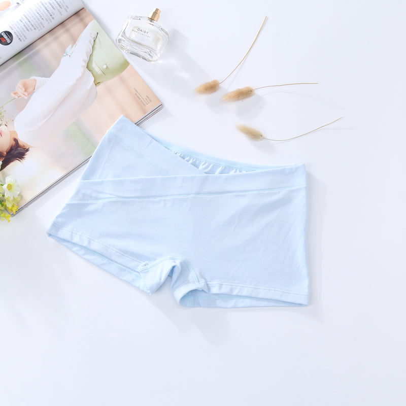 Summer pregnant women's safety pants plus size low waist criss cross underwear cotton pregnancy under bump panties