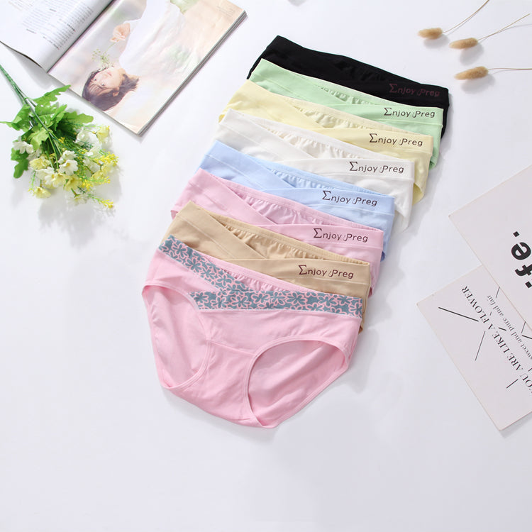 Low Waist CROSS-CRISS Cotton Women Pregnancy Panties Under The Bump Postpartum Briefs Maternity Underwear