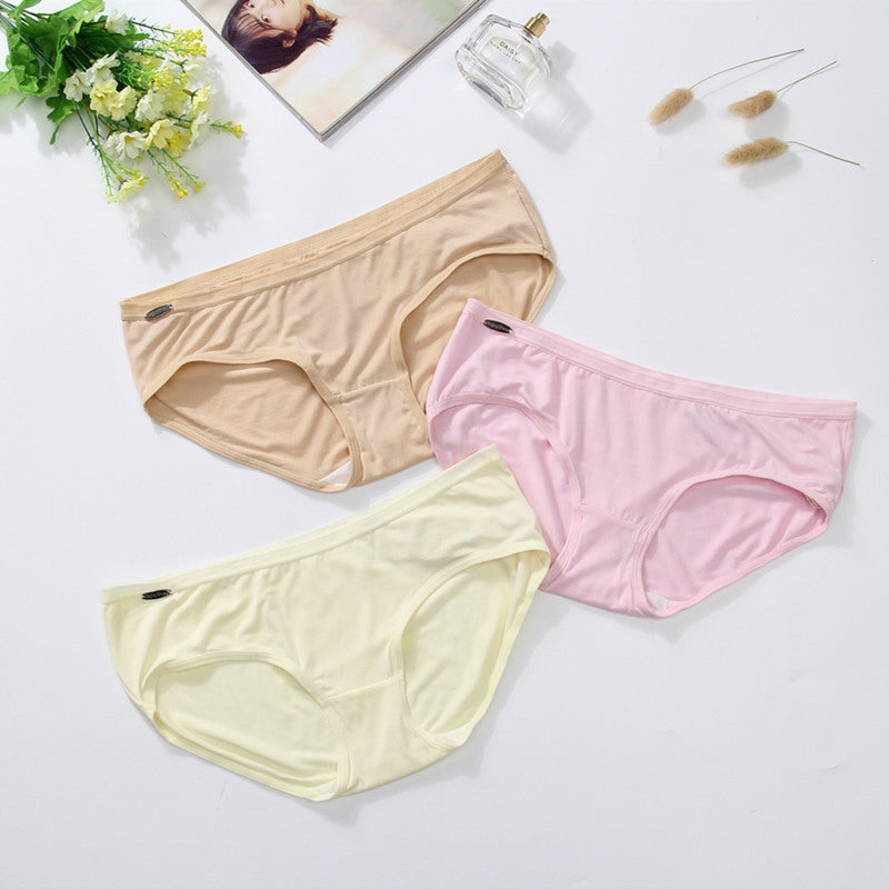 Summer new style modal low waist seamless underwear cotton large size breathable ladies briefs
