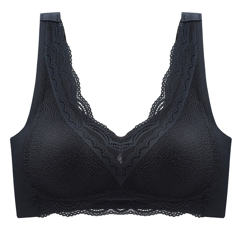 Stylish High-quality Women Wirefree Lingerie Push Up Breathable Vest Bralette Sexy Lace Embroidery Bra