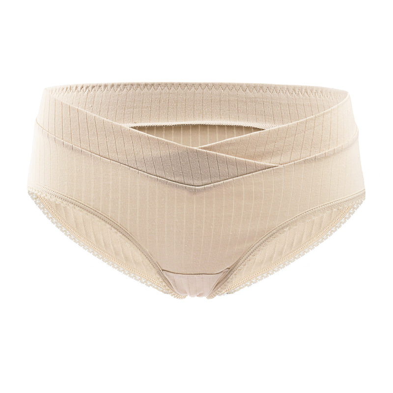 Cotton pregnant underwear postpartum lace criss cross waist under bump underpants plus size maternity panties