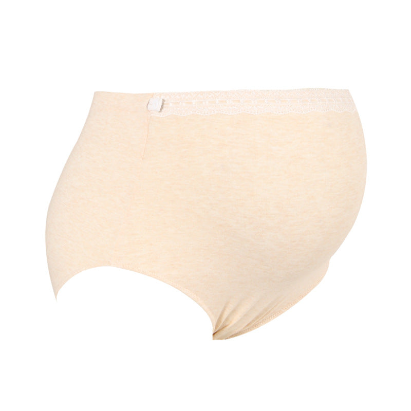 Plus Size Adjustable High Waist Pregnancy Panties Cotton Lace Pregnant Briefs Over the Bump Breathable Maternity Panties