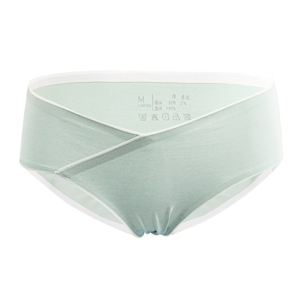 Cotton laser cutting pregnant women's low rise underwear breathable maternity panties cross-criss belly support pregnancy brief