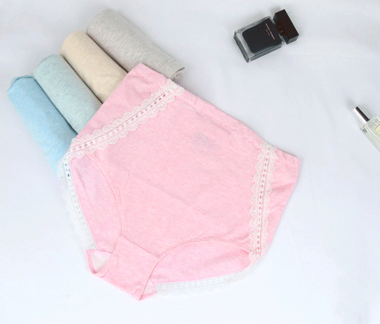 New Fashion Adjustable High Waist Pregnancy Panties Cotton Lace Pregnant Briefs Over the Bump Breathable Maternity Panties