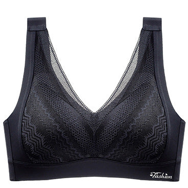 New Lace Vest Push Up Bra One-Piece Solid Color Comfortable Latex Underwear Women's Beauty Back Bras Wireless