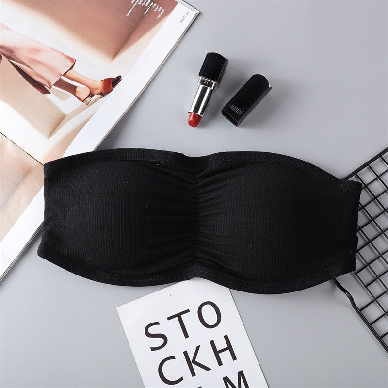 Summer Seamless Tube Top Underwear Backless Strapless Removable Padded Bra Women's Breathable Bandeau Crop Top
